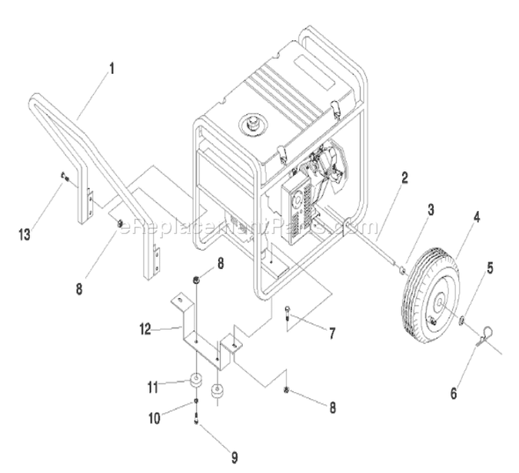 Page A Diagram and Parts List for 1001-0  Briggs and Stratton Generator